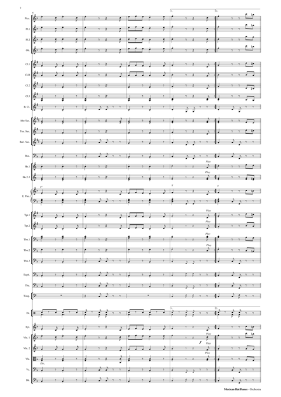 Mexican Hat Dance - Orchestra/Concert Band Concert Band scores gallery preview page 3