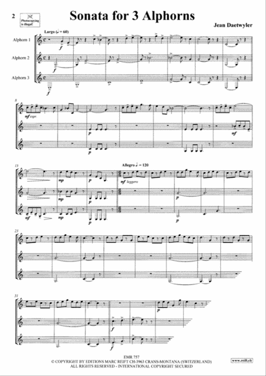 Sonata for 3 Alphorns Alphorn scores gallery preview page 3