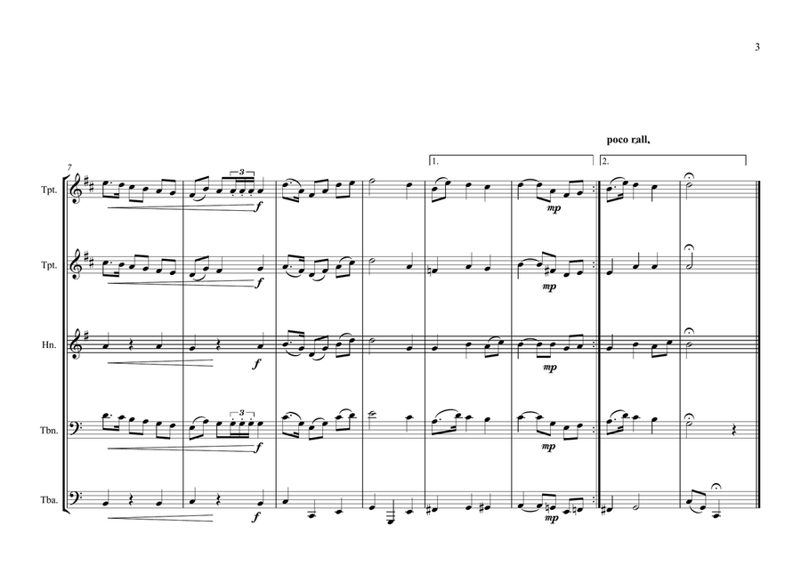 Estonian National Anthem for Brass Quintet ( Mu isamaa, mu õnn ja rõõm) Brass Quintet scores gallery preview page 3