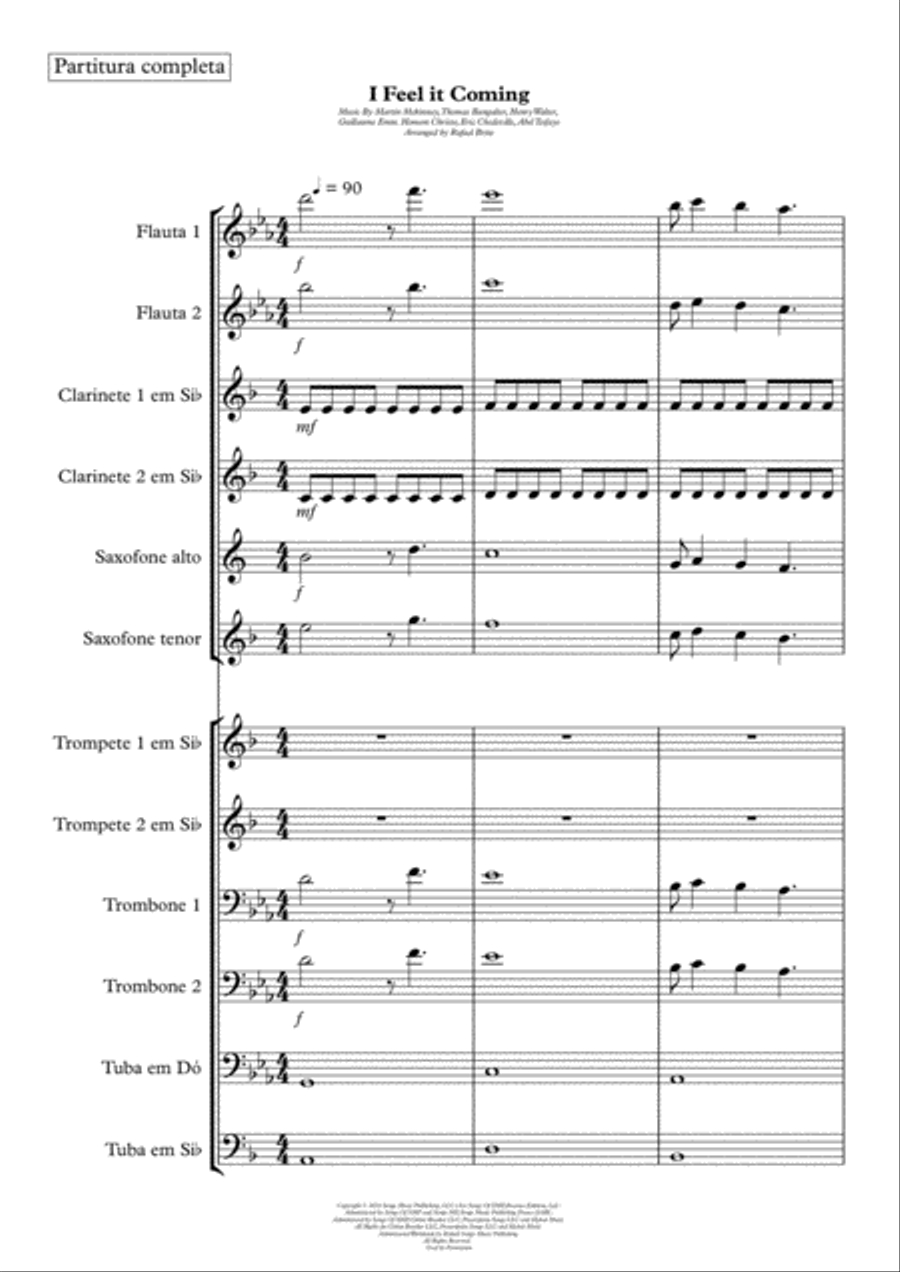 I Feel It Coming Small Ensemble scores gallery preview page 1