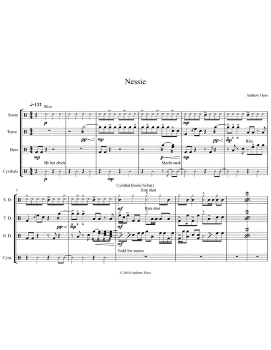 Nessie Nessie Drum Set scores gallery preview page 1