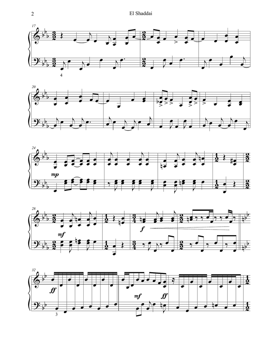 El Shaddai Marimba scores gallery preview page 3