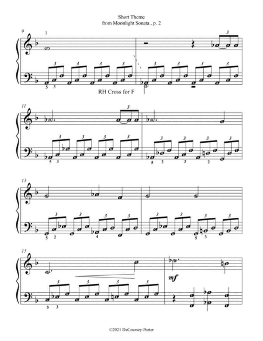 Moonlight Sonata for Early Players Easy Piano scores gallery preview page 2