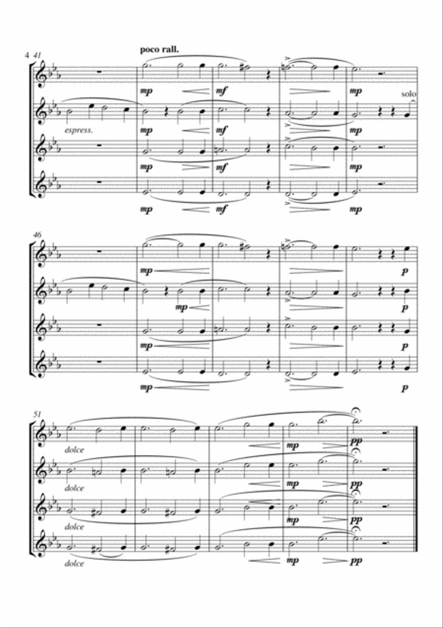 O Salutaris Hostia I Clarinet Quartet scores gallery preview page 4
