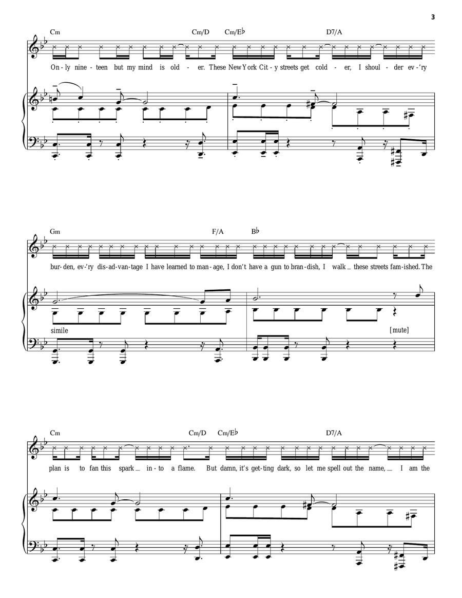 My Shot (from Hamilton) Piano, Vocal scores gallery preview page 3