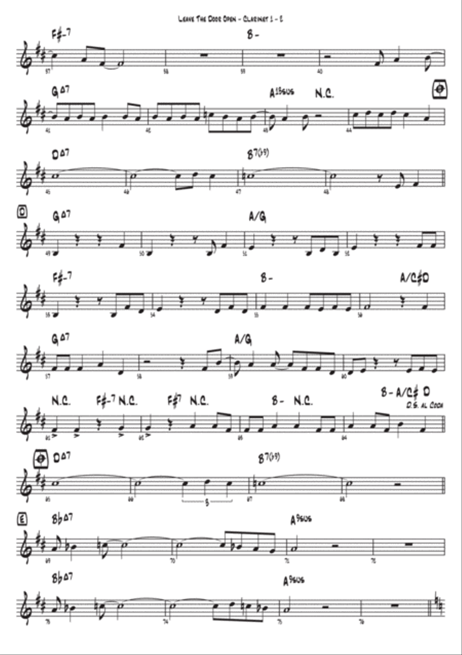 Leave The Door Open Clarinet Duet scores gallery preview page 3