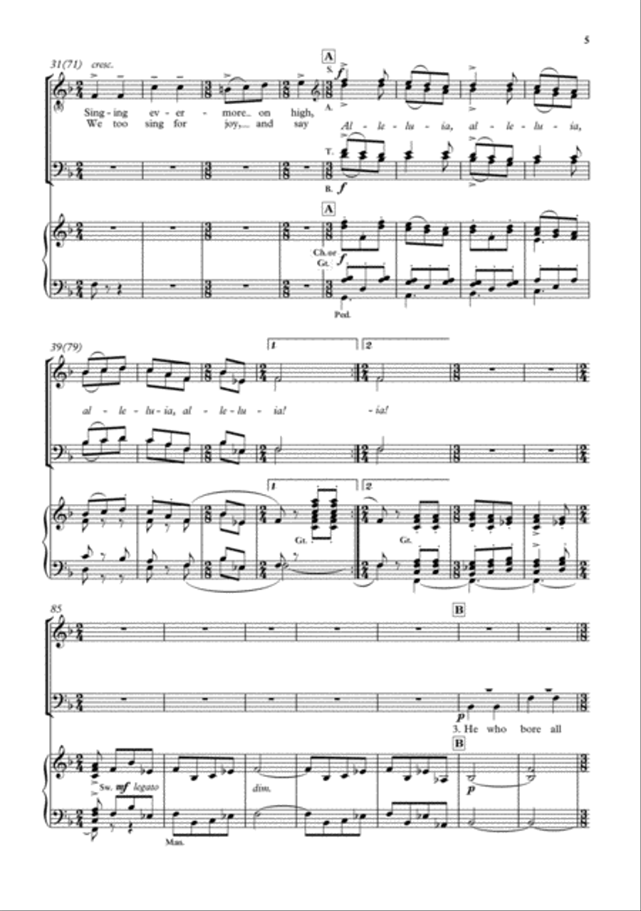 Christ the Lord is risen again 4-Part scores gallery preview page 5
