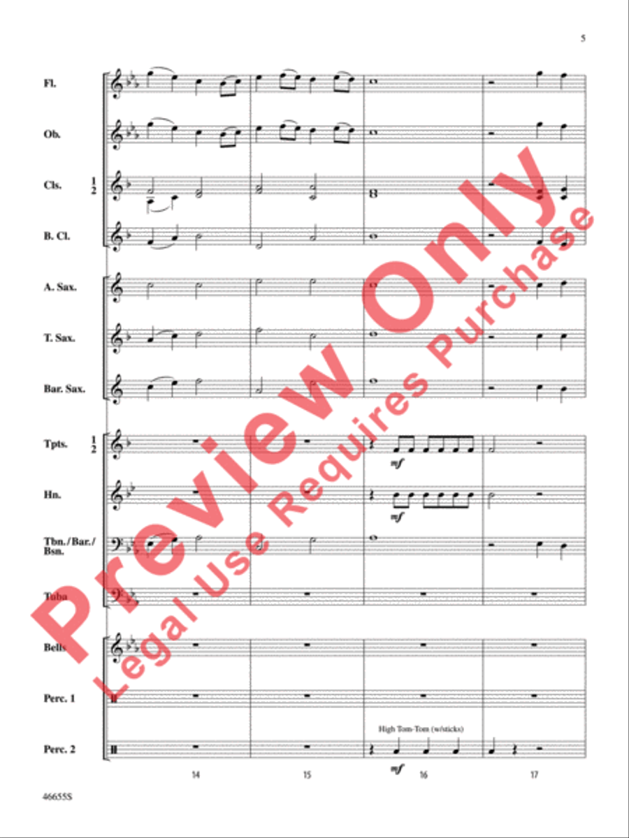 Open the Door! Concert Band scores gallery preview page 6