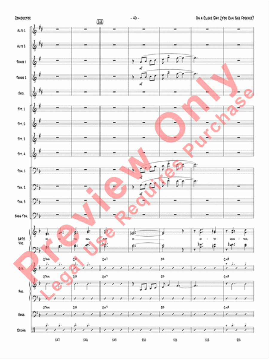 On a Clear Day (You Can See Forever) Jazz Ensemble scores gallery preview page 43