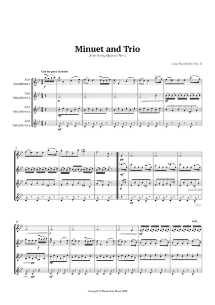 Minuet by Boccherini for Alto Sax Quartet image number null