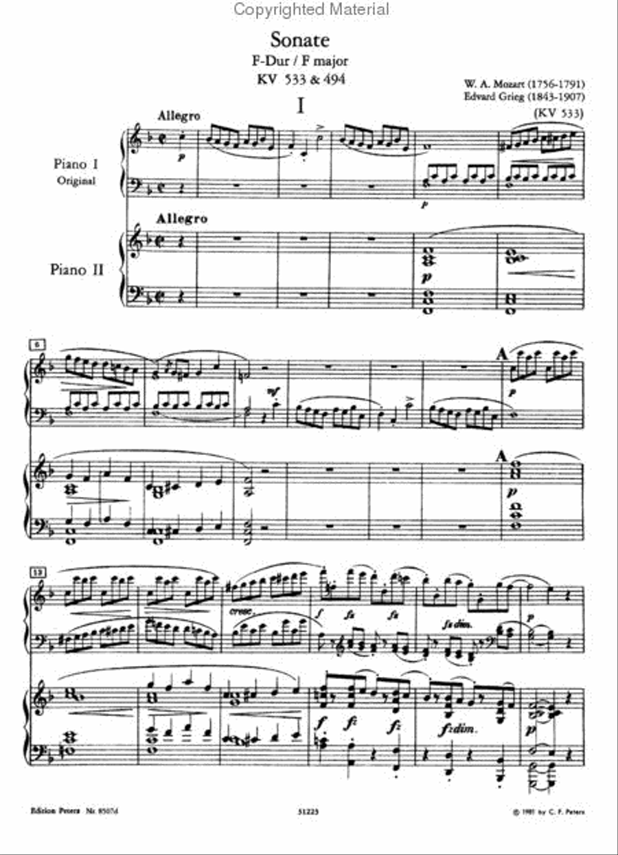 Sonata, KV 533 & 494 in F Major - Piano Duet Piano Duet scores gallery preview page 2