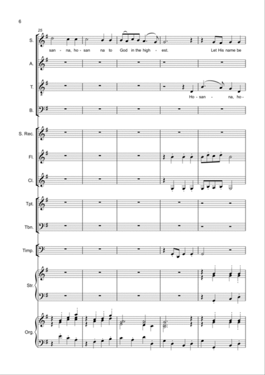 Cantata 2 mov IV Hossanna Choir scores gallery preview page 6