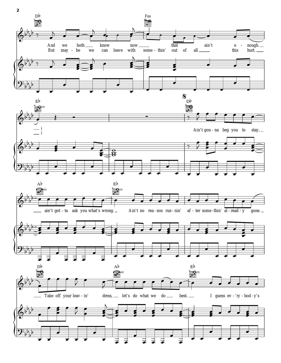 Kiss Tomorrow Goodbye Piano, Vocal, Guitar scores gallery preview page 2
