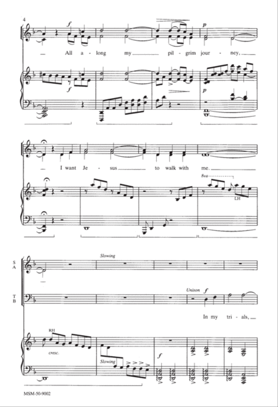 I Want Jesus to Walk with Me 4-Part scores gallery preview page 3