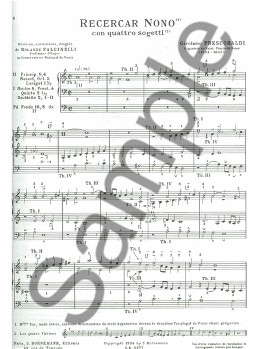 Recercar Nono Con Quatro Sogetti (maitres Classiques 48) (organ) Organ scores gallery preview page 2