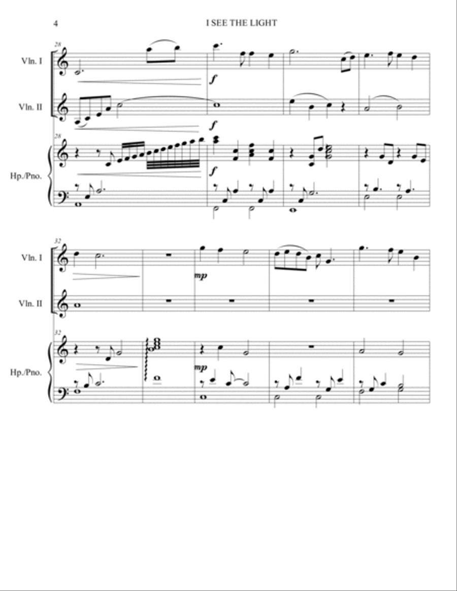 I See The Light Harp scores gallery preview page 4