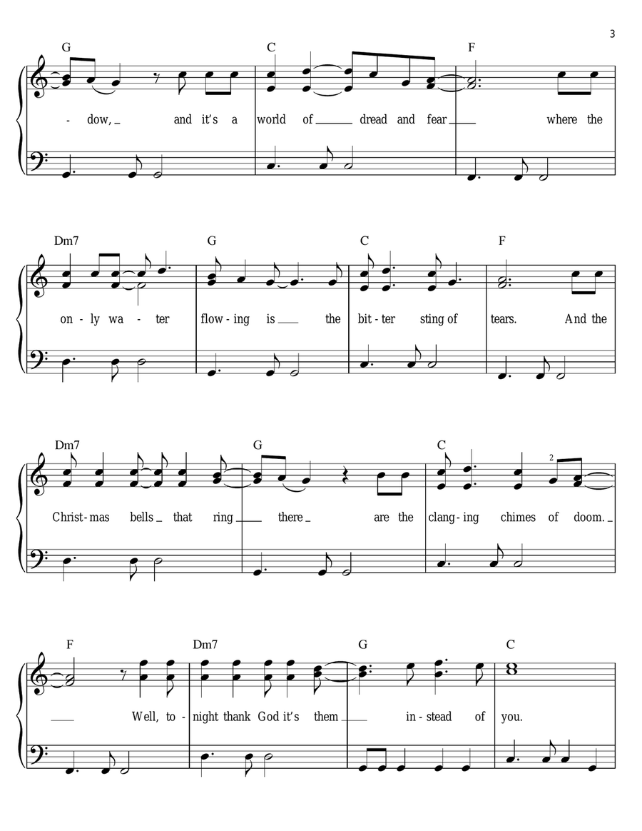 Do They Know It's Christmas? Easy Piano scores gallery preview page 3