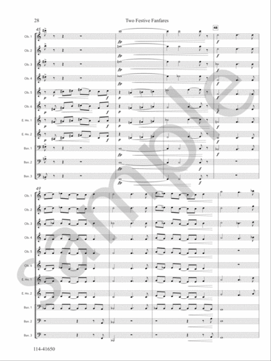 Two Festive Fanfares Chamber Music scores gallery preview page 17