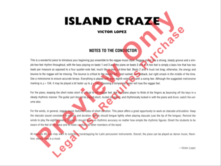 Island Craze Island Craze Jazz Ensemble scores gallery preview page 3