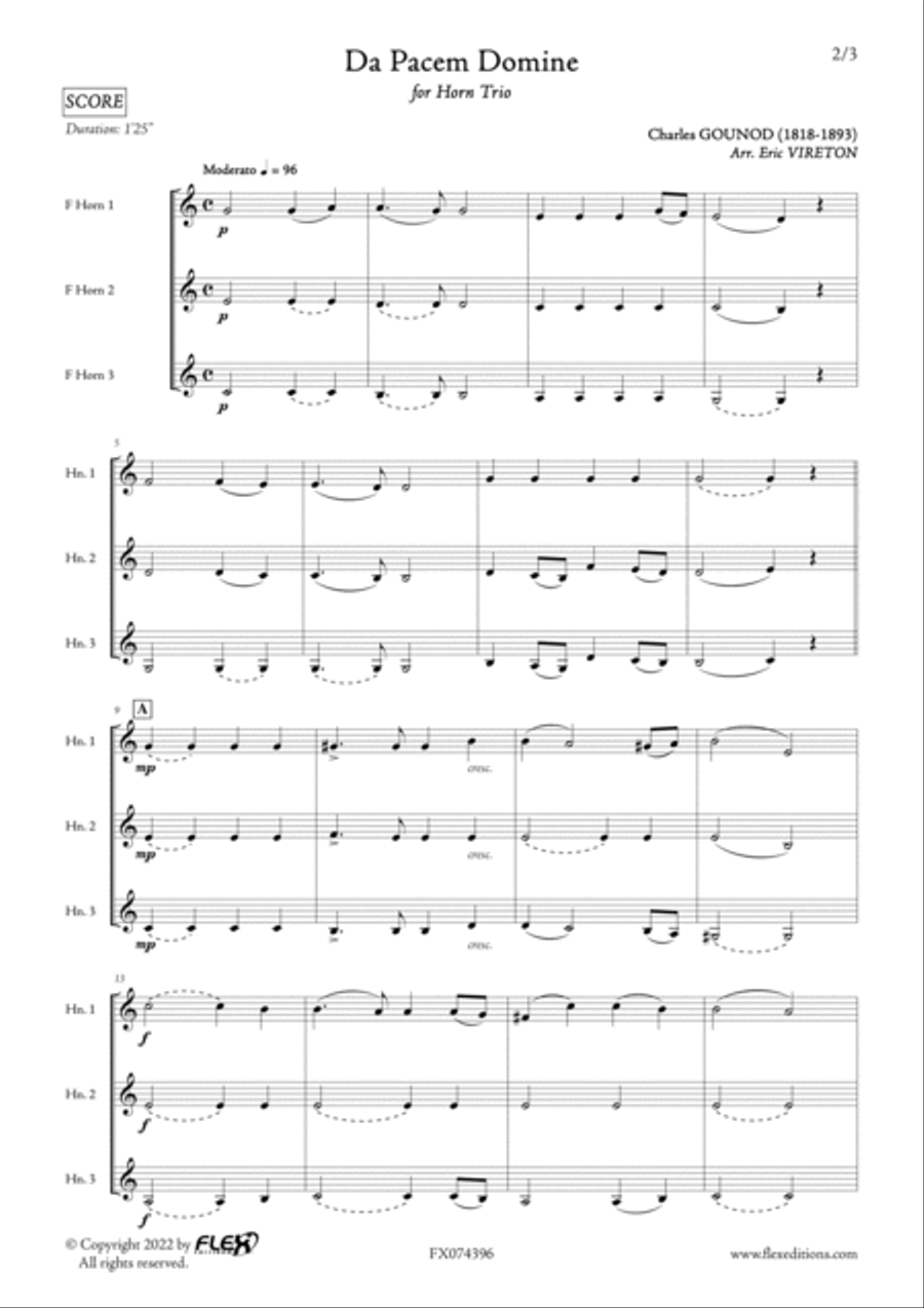 Da Pacem Domine Woodwind Trio scores gallery preview page 2