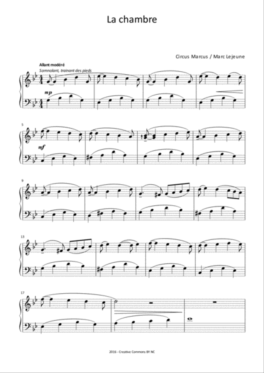 La chambre Easy Piano scores gallery preview page 1