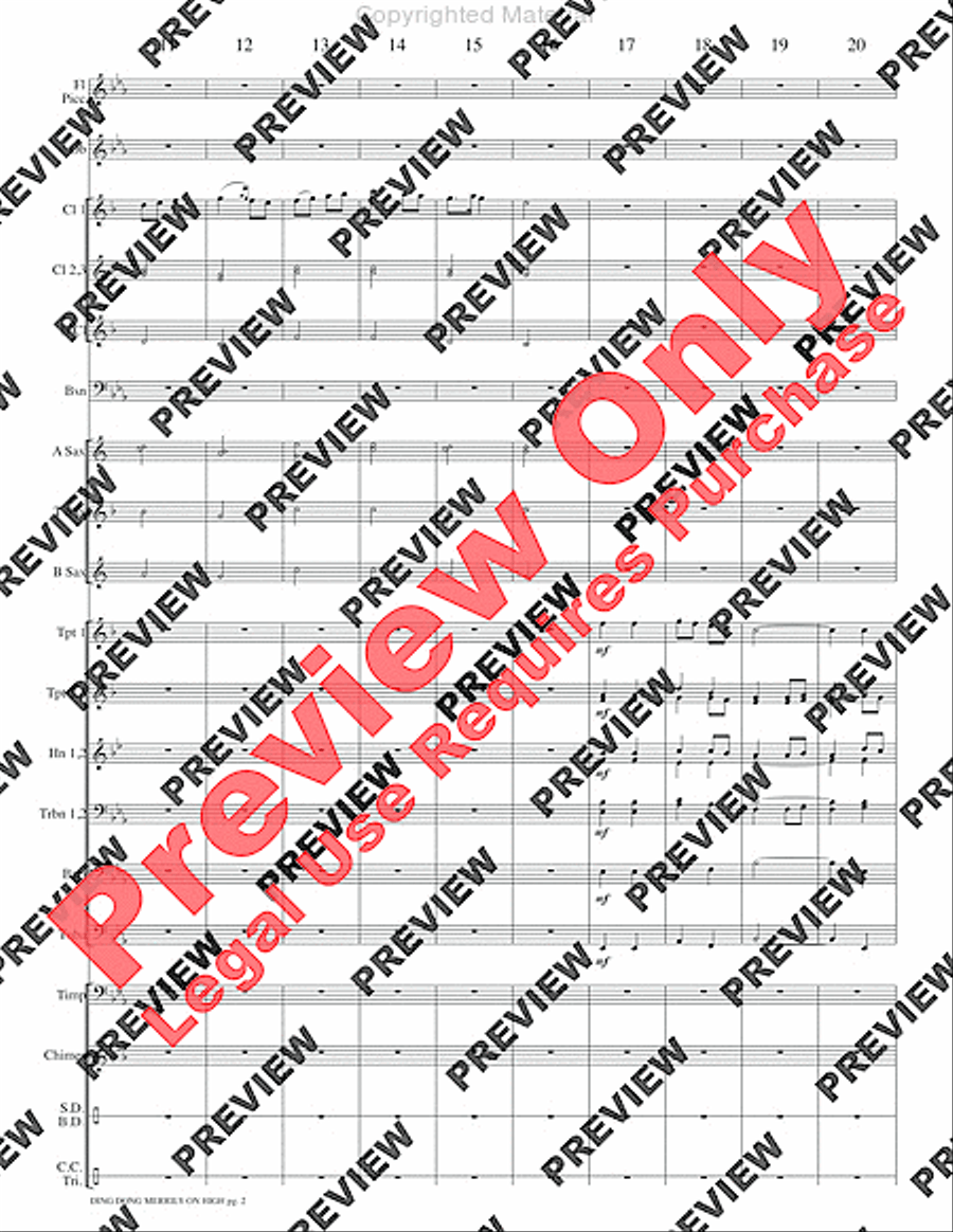 Ding Dong Merrily on High Concert Band scores gallery preview page 5