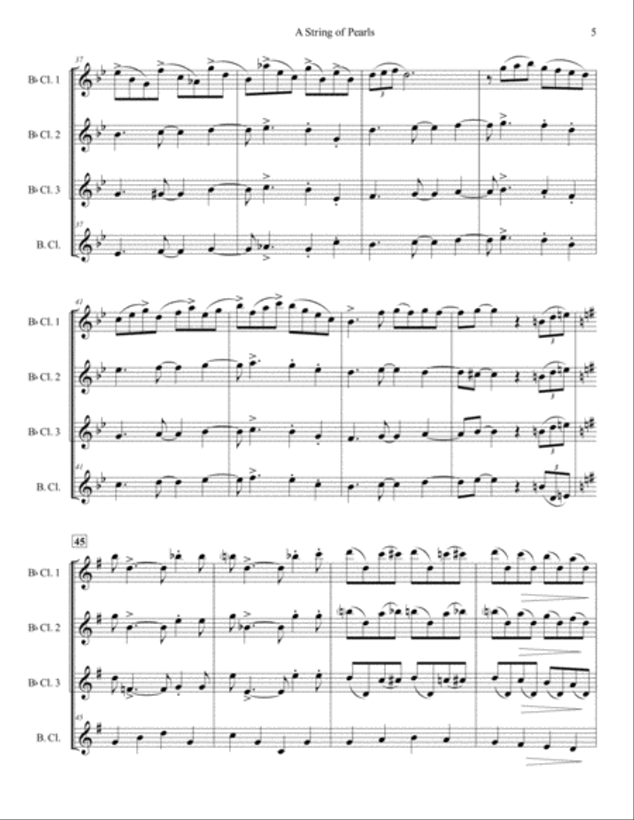 A String Of Pearls Woodwind Quartet scores gallery preview page 5