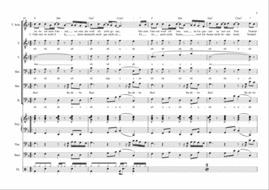Mein Fahrrad - Choral + Bandinstruments (optional) TTBB scores gallery preview page 3