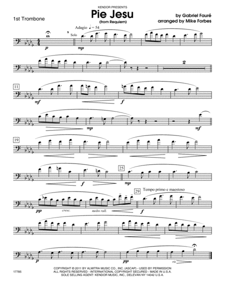 Pie Jesu (from Requiem) - Trombone 1