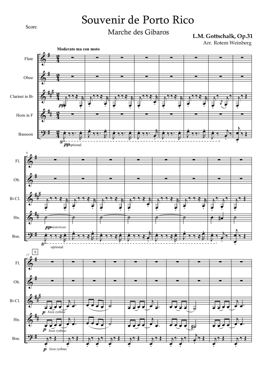 Souvenir de Porto Rico (Woodwind Quintet) Woodwind Quintet scores gallery preview page 1