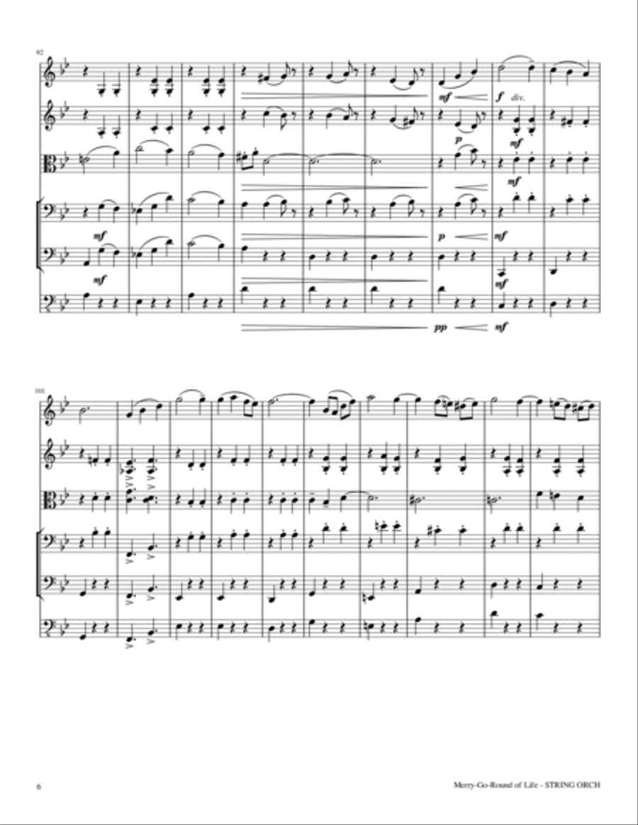 Merry-go-round Of Life String Orchestra scores gallery preview page 6
