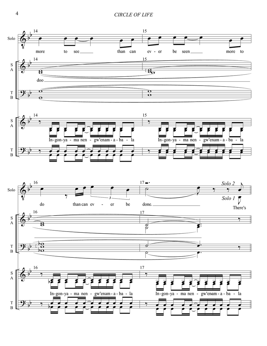 Circle Of Life Divisi scores gallery preview page 5