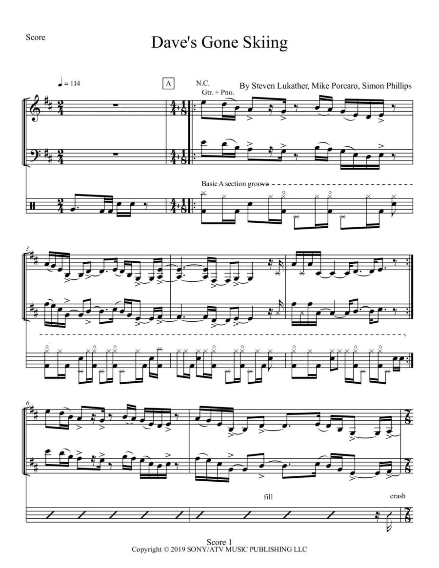 Dave's Gone Skiing Jazz Ensemble scores gallery preview page 1