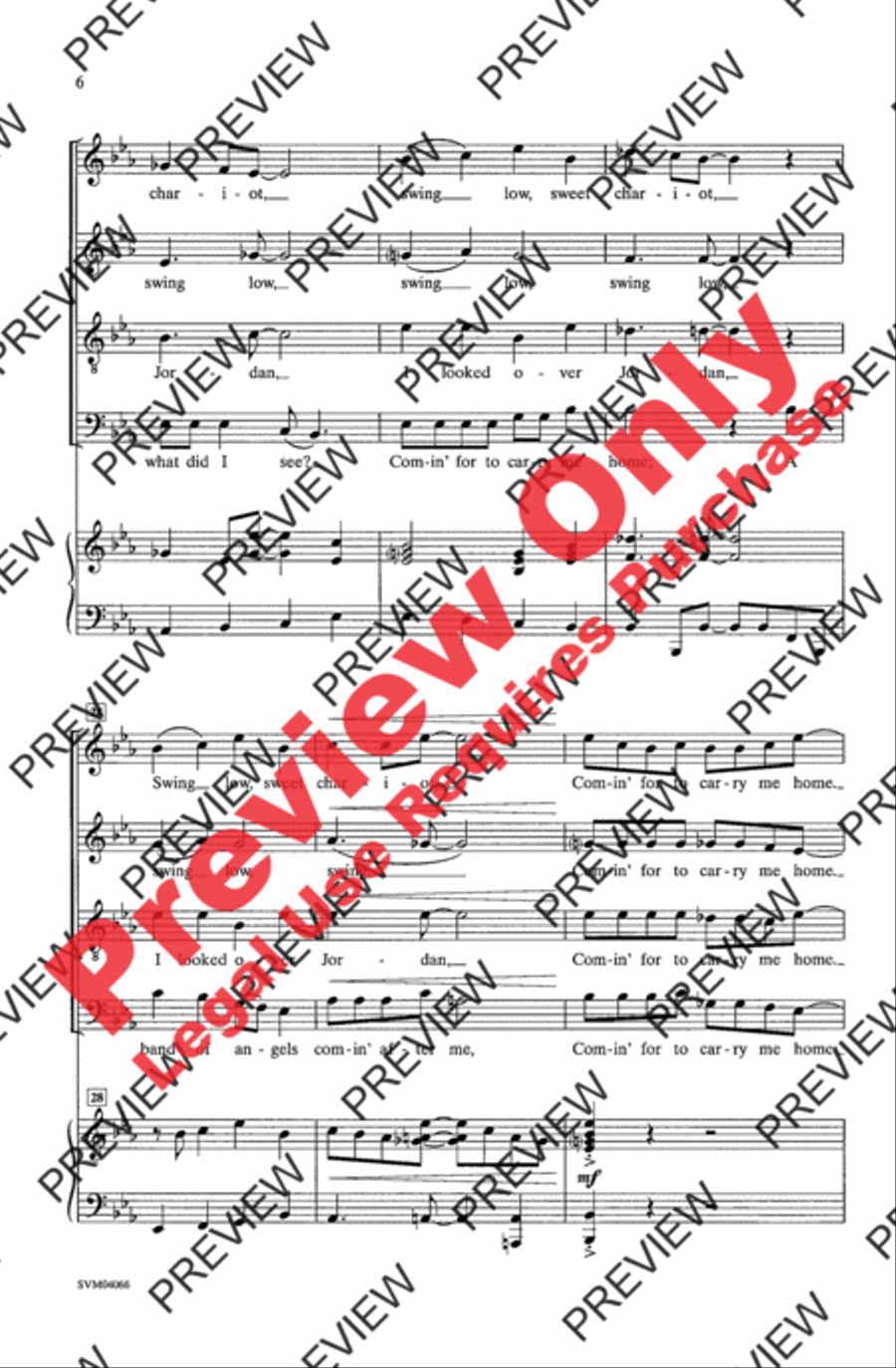 Swing Low, Sweet Chariot 4-Part scores gallery preview page 6