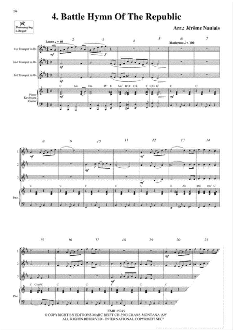 3 Trumpets & Piano Vol. 5 Trumpet Trio scores gallery preview page 6