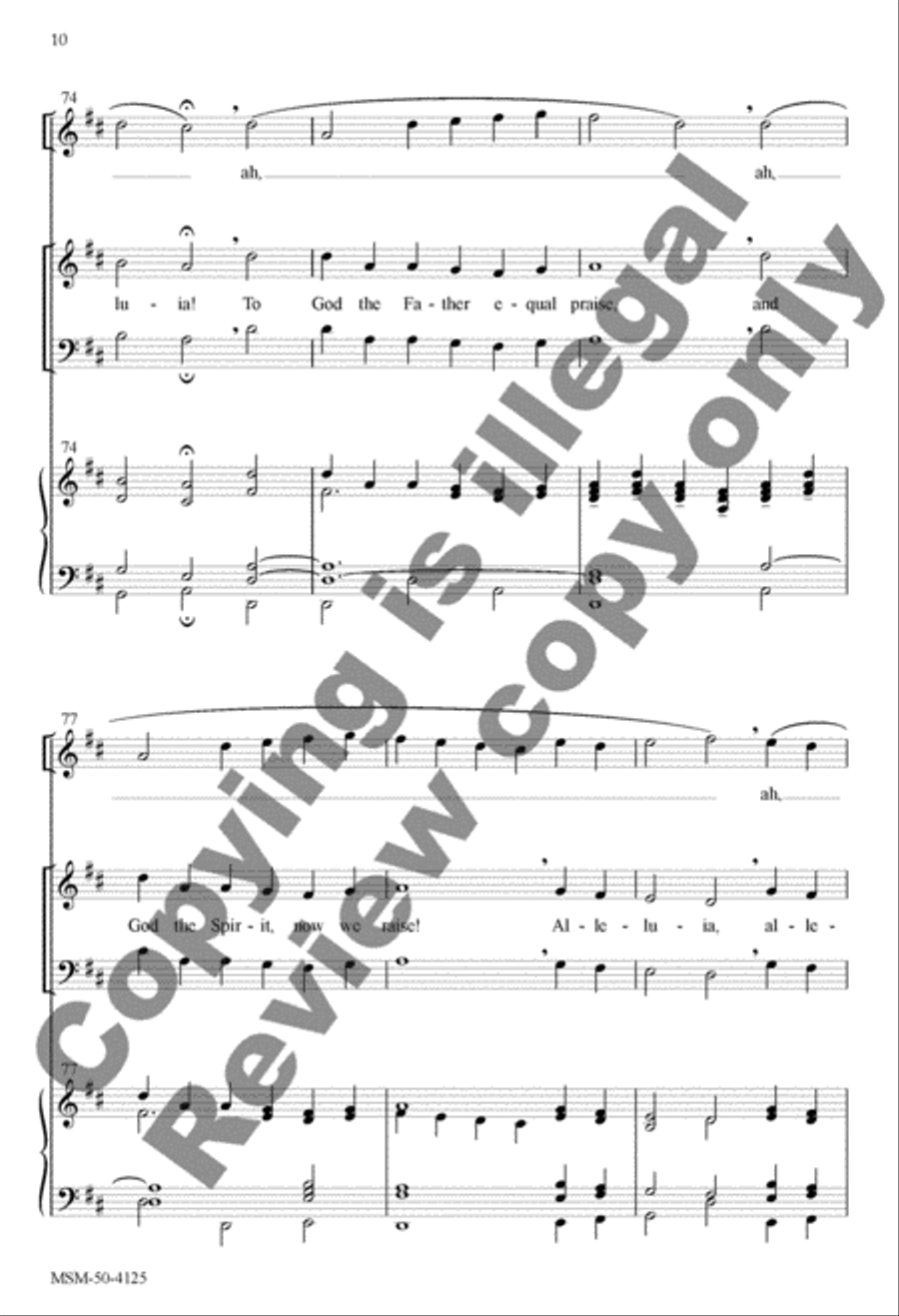 That Easter Day with Joy Was Bright 4-Part scores gallery preview page 10