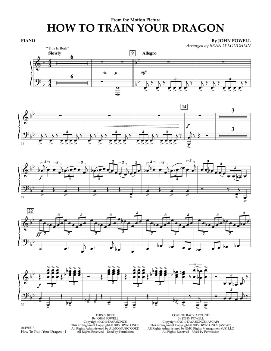 How to Train Your Dragon - Piano Full Orchestra scores gallery preview page 1