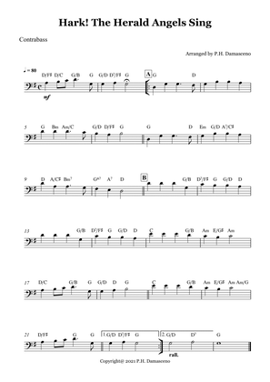 Hark! The Herald Angels Sing - Contrabass Solo with Chords