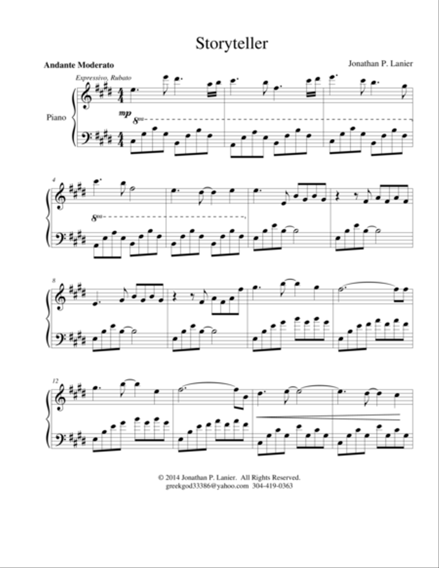 Storyteller Piano Solo scores gallery preview page 1