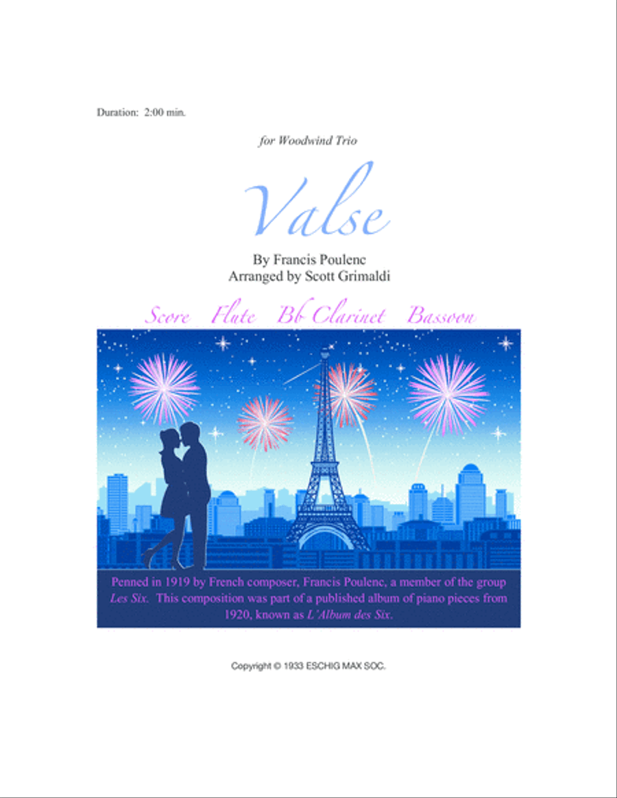 Valse (album Des Six) Woodwind Trio scores gallery preview page 1