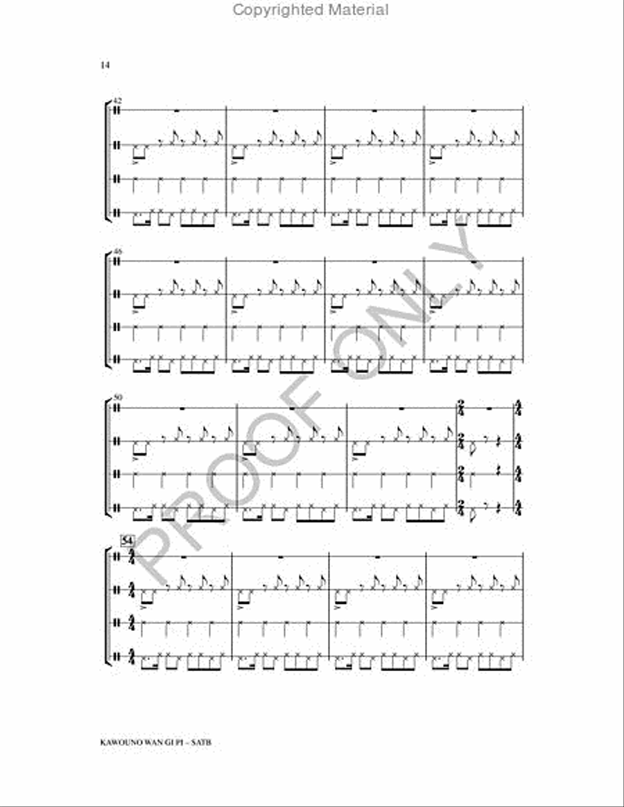 Kawouno Wan Gi Pi 4-Part scores gallery preview page 14
