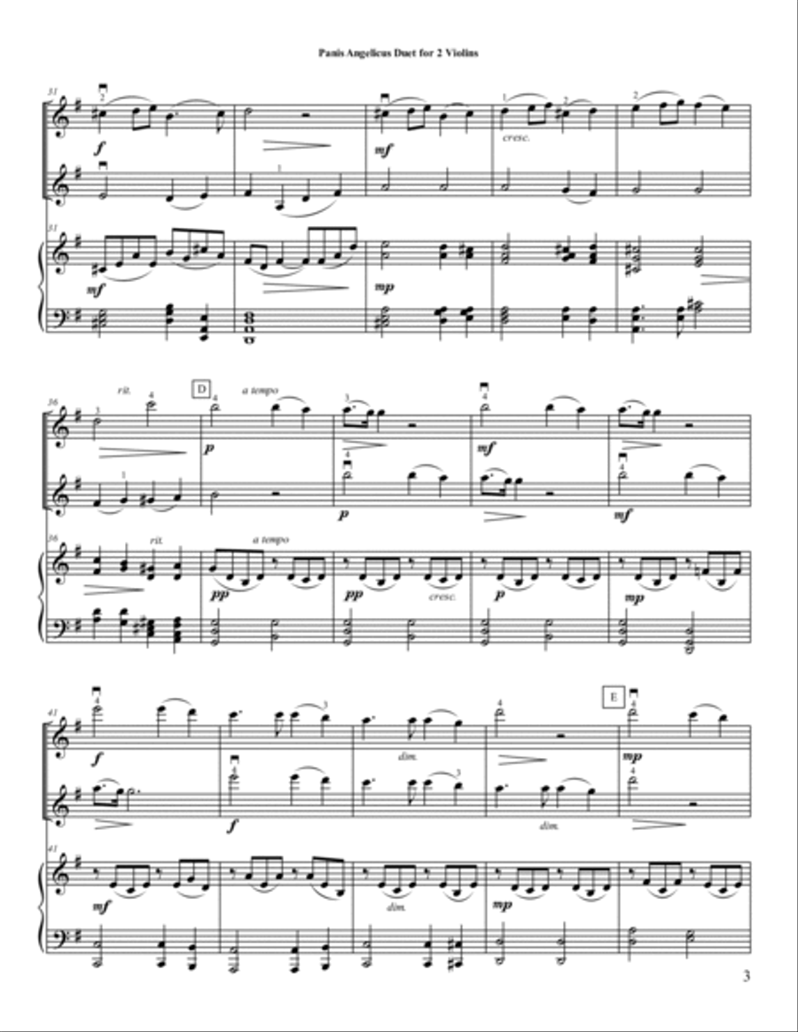 Panis Angelicus Duet for 2 Violins String Duet scores gallery preview page 3