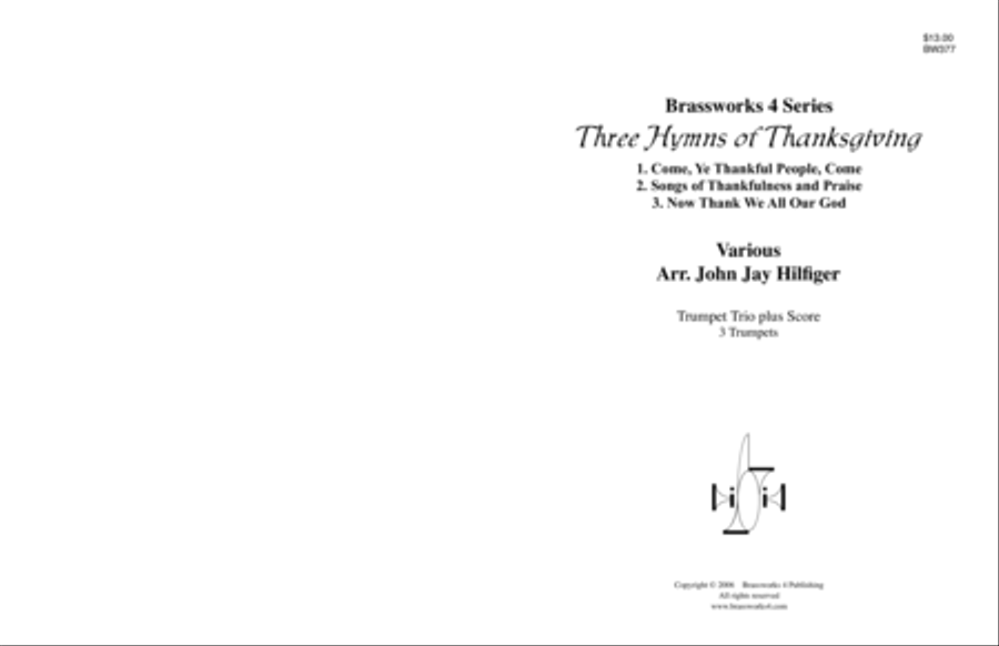 3 Hymns of Thanksgiving Trumpet Trio scores gallery preview page 1