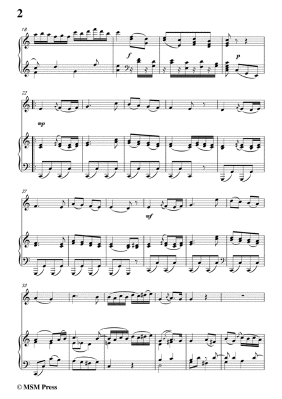 Haydn-The Mermaids Song, for Flute and Piano Flute Solo scores gallery preview page 4
