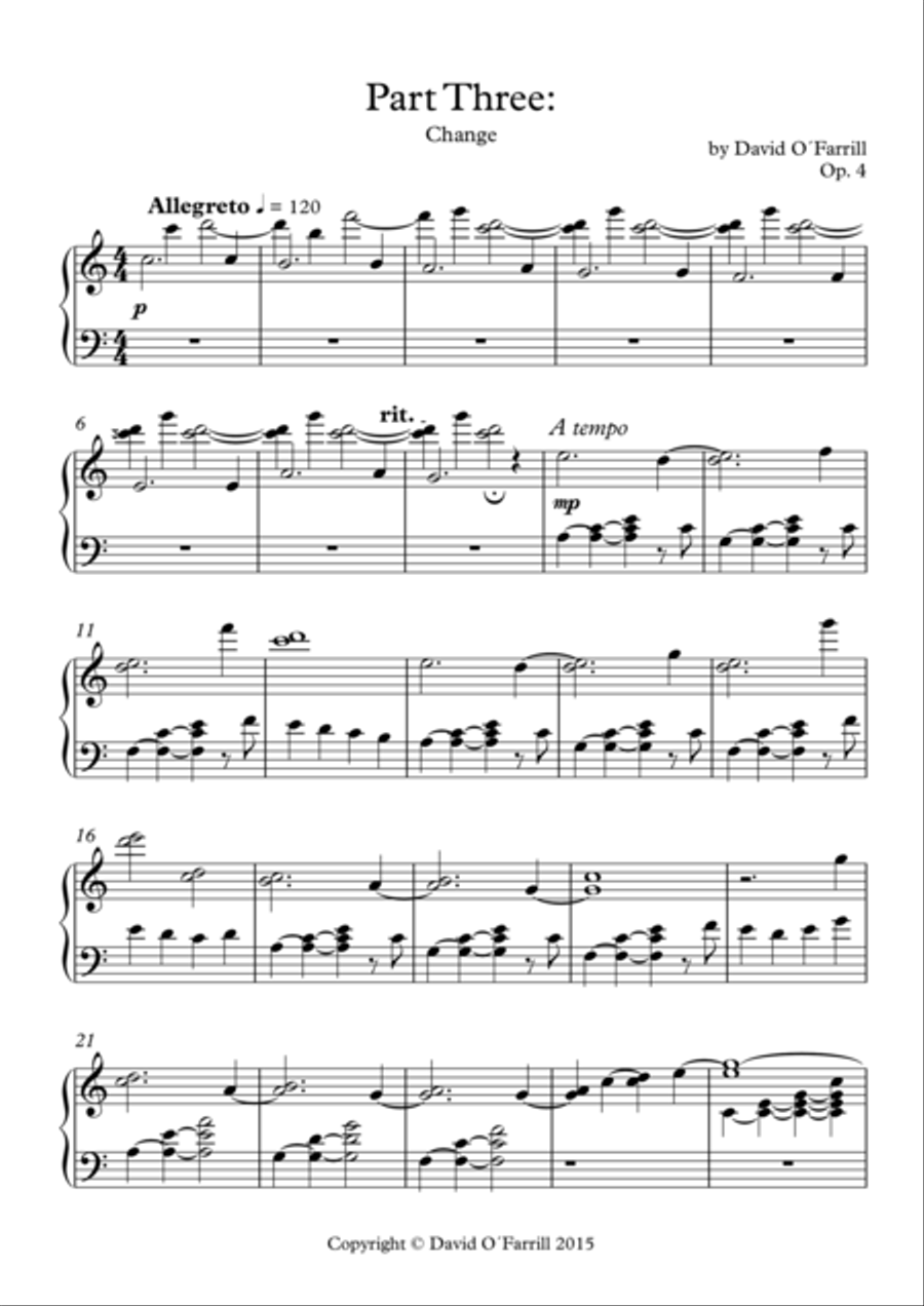 Part Three: Change Piano Solo scores gallery preview page 1