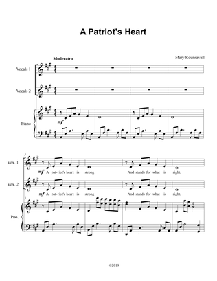 Book cover for A Patriot's Heart (2 Part with Piano Accompaniment)