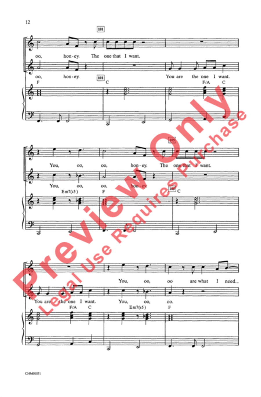You're the One That I Want 2-Part scores gallery preview page 12