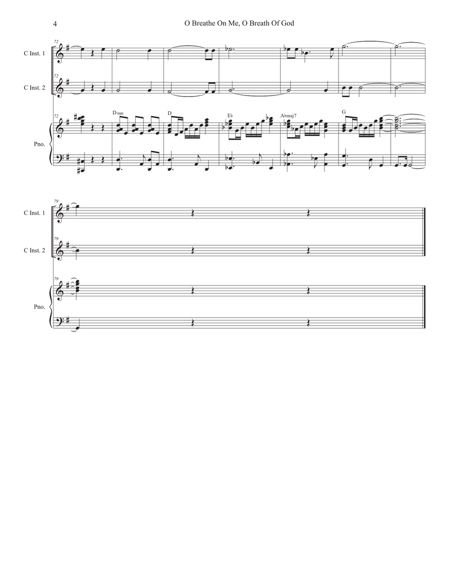 O Breathe On Me, O Breath Of God (Duet for C-Instruments) Piano scores gallery preview page 4
