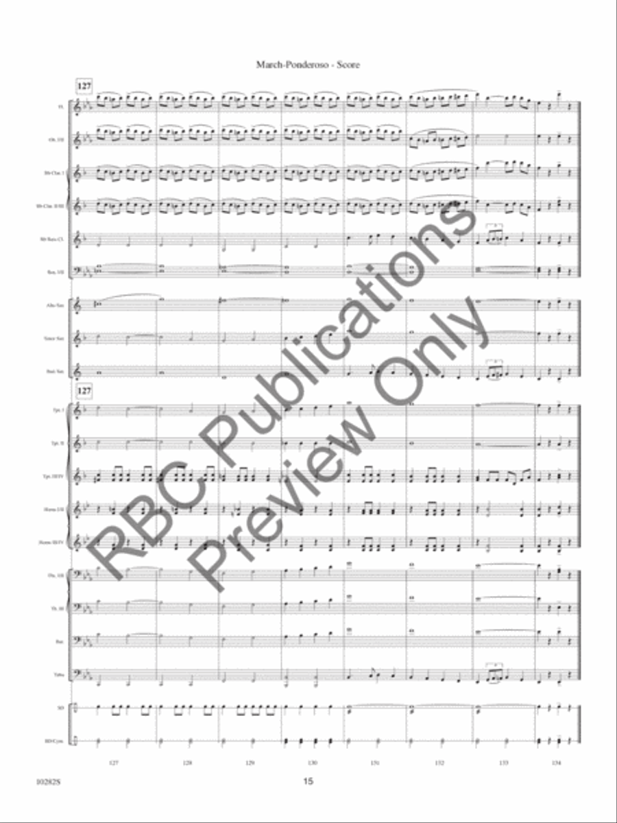 March - Ponderoso March - Ponderoso Concert Band scores gallery preview page 17