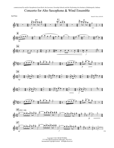 Concerto For Alto Saxophone And Wind Ensemble - Flute 2